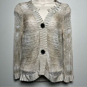 Michelle Nicole‎ Women Y2K Sheer Top Medium Tan Open Knit Cottagecore Festival